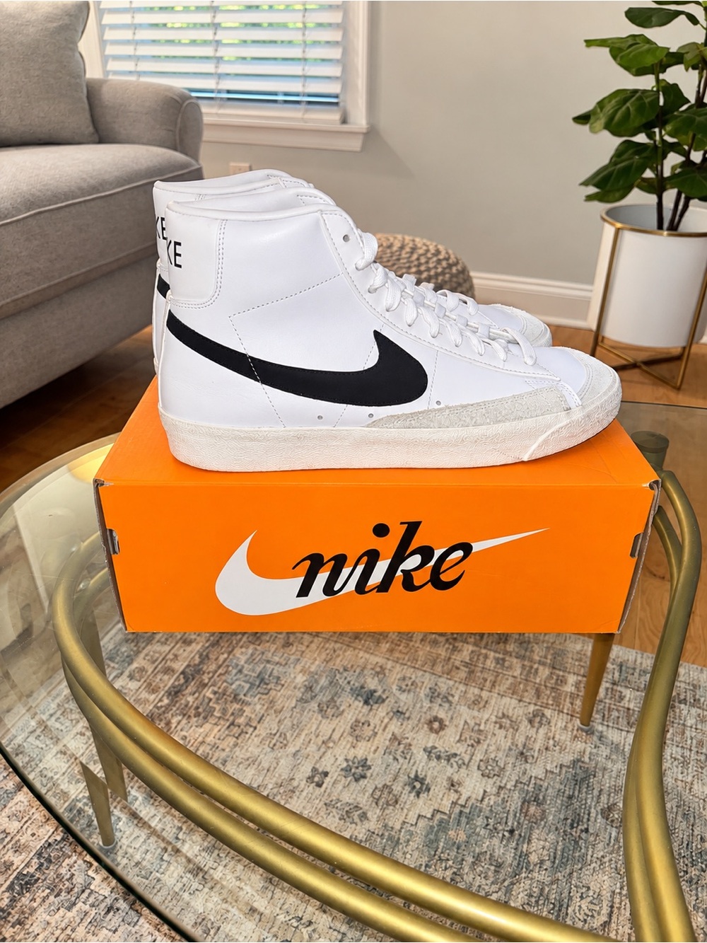 Nike White/Black High-Top Sneakers